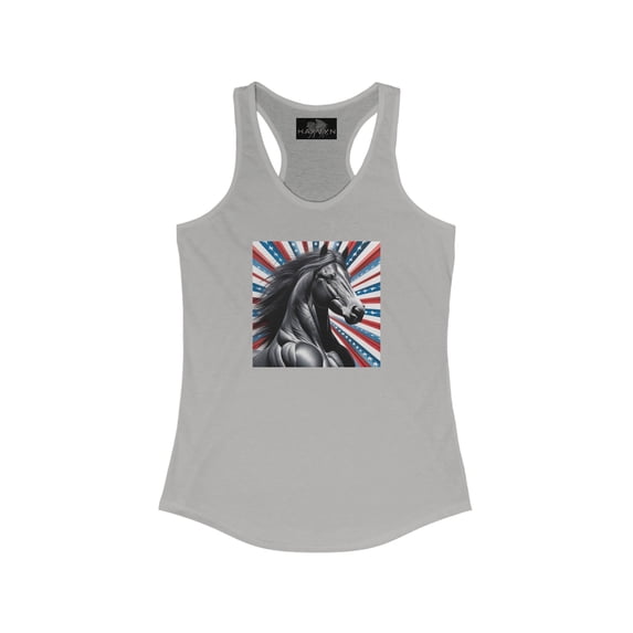 Women's Ideal Racerback Tank 4th of July Horse