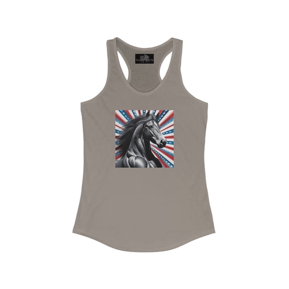 Women's Ideal Racerback Tank 4th of July Horse
