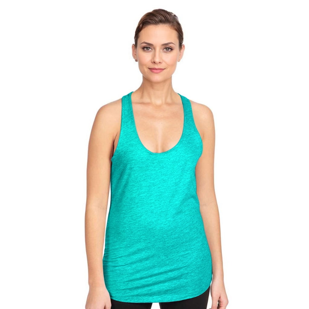 Next Level Women's Ideal Racerback Tank Top - Lightweight, 60% Cotton 40% Polyester, Tahiti Blue, Size Medium - View #7