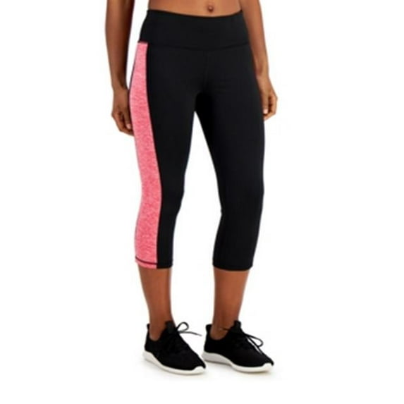 Women's Ideology Colorblocked Cropped Leggings Black/Pink Size XXL