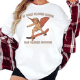 thumbnail image 1 of Women's "If Only Closed Minds Had Closed Mouths" Skateboarding Cherub Graphic T Shirt Retro Short Sleeve Round Neck Top White S-5XL, 1 of 5