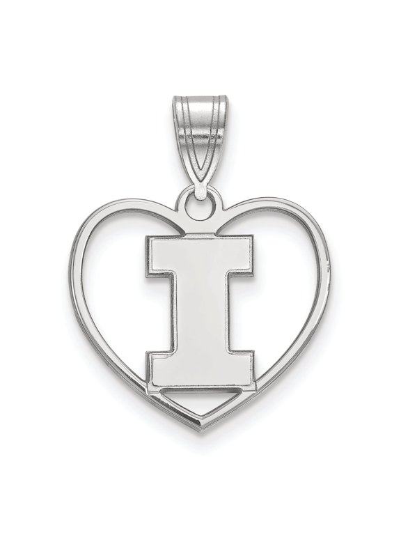 Women's Illinois Fighting Illini Sterling Silver Logo Heart Pendant