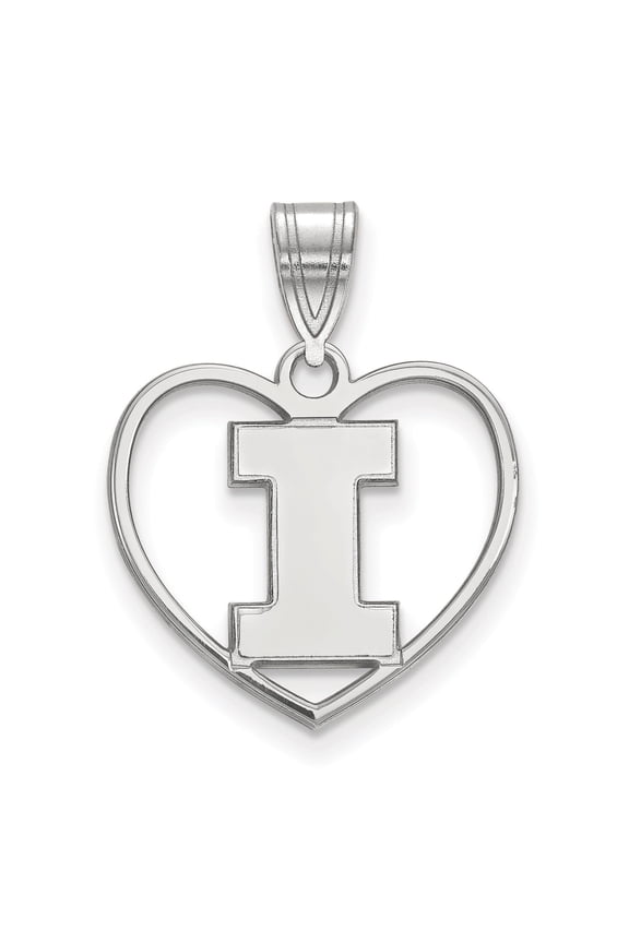 Women's Illinois Fighting Illini Sterling Silver Logo Heart Pendant