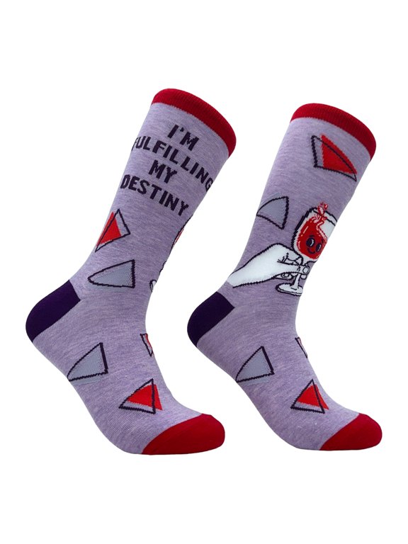 Women's Im Fulfilling My Destiny Wine Socks Funny Drinking Lovers Novelty Footwear