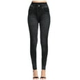 thumbnail image 1 of Women's Imitation Denim Leggings,Jean Look Leggings Jeggings for Women High Waist Tummy Control with Pockets, Denim Print Fake Jean, 1 of 4