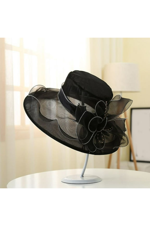 Women's Imitation Linen Tea Party Hat, Comfortable Stylish Design, Suitable for Garden Weddings Festive Gatherings, Practical Sun Protection Accessory