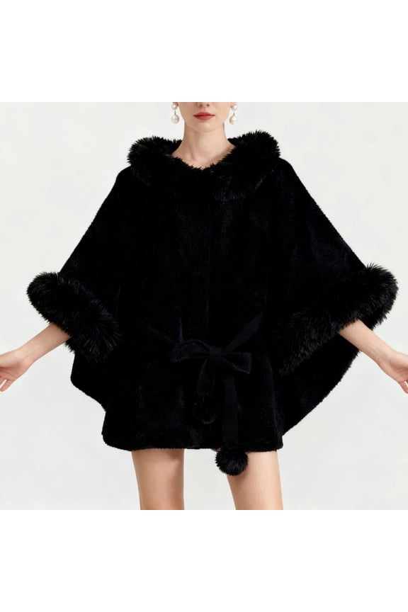Women's Imitation Mink Coat Under $5! Kadlawus Women's Thick Warm Solid Color Imitation Mink Coat, Mid-length Loose Cape Cardigan for Winter Fall Season, Cozy Soft Sweater for Cold Weather