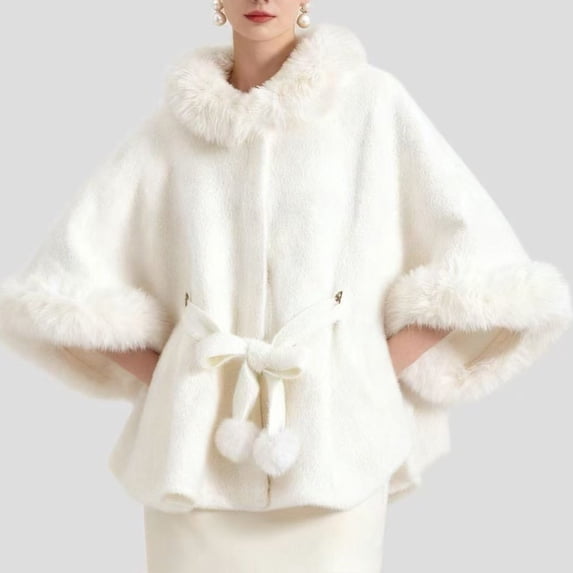 Women's Imitation Mink Coat Under $5! Kadlawus Women's Thick Warm Solid Color Imitation Mink Coat, Mid-length Loose Cape Cardigan for Winter Fall Season, Cozy Soft Sweater for Cold Weather