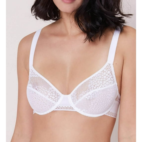 Women's Implicite 20H319 Urban Sheer Plunge Bra (White 32B)