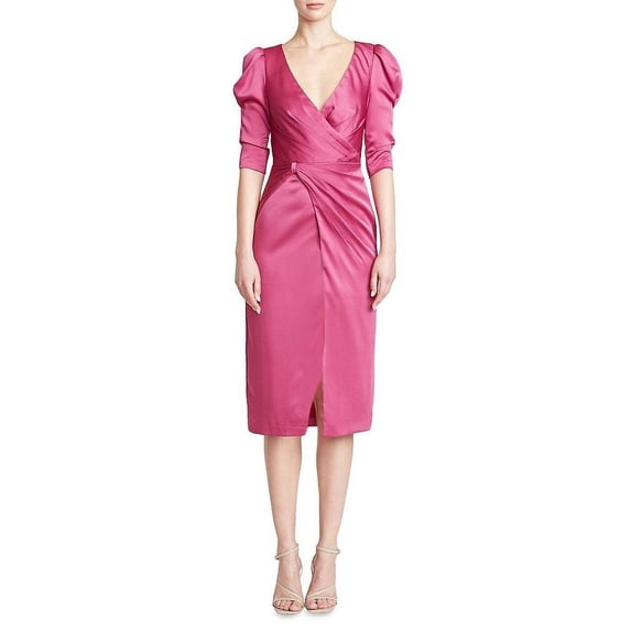 Women's Ina Wrap Front Satin Dress - Rosewood