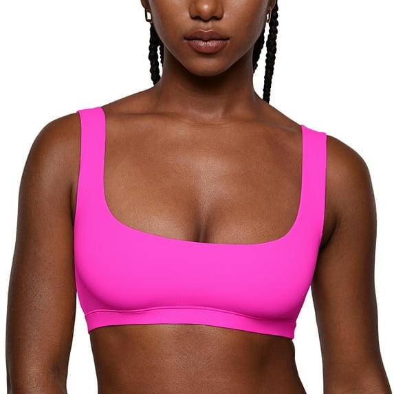 Women's Inbarely Soft Bralettes Seamless Unlined Comfortable Double Layer Bralette