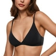 thumbnail image 1 of Women's Inbarely Triangle Bralette Plunge Unlined Seamless Wireless Bra Sexy, 1 of 6