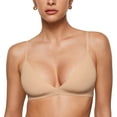 thumbnail image 1 of Women's Inbarely Triangle Bralette Plunge Unlined Seamless Wireless Bra Sexy, 1 of 7