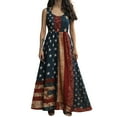 thumbnail image 1 of Women's Independence Day Patch Art Line Dress Floral Flag Maxi Dresses, 1 of 6