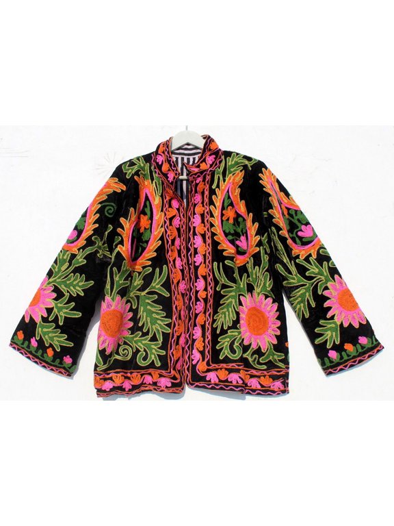 Women's Indian Kantha Cotton Jacket Bohemian Style Vintage Upper Wear Hippie Patchwork Coat For Everyday Wear
