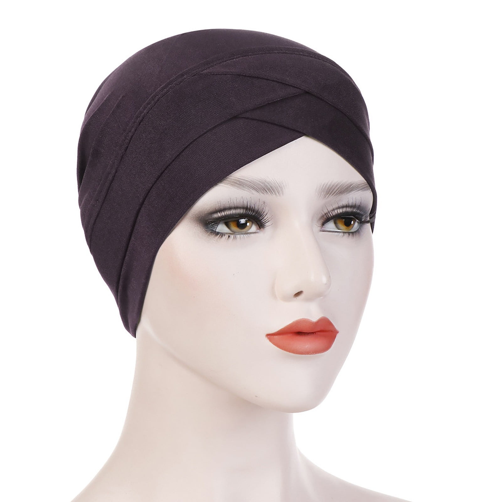 Women's Indian Style Turban Hat, Forehead Cross Design Muslim Head Wrap ...