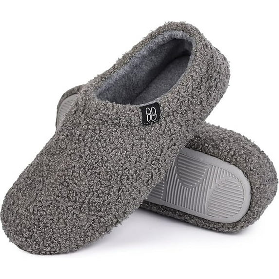 Women's Indoor Slippers Women Men's Plush Slippers Bedroom House Shoes with Memory Foam Curl for Indoor and Outdoor (Size 9/10)
