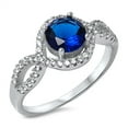 thumbnail image 1 of Women's Infinity Blue Simulated Sapphire Wholesale Ring .925 Sterling Silver CZ Female Size 9, 1 of 4