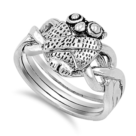 Women's Infinity Knot Owl Ring .925 Sterling Silver Band Jewelry Female Male Unisex Size 5