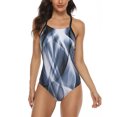 thumbnail image 1 of Women's Infinity Print One-Piece Swimsuit Unitard Athletic Swimwear, 1 of 6