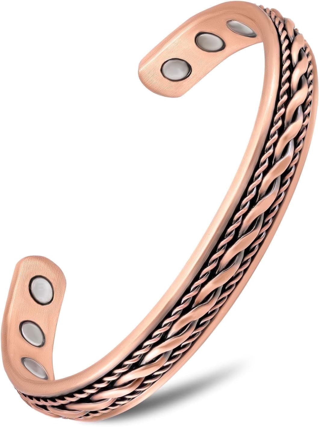 MagnetRX® Women’s Copper Bracelet – 99.9% Pure Copper Adjustable Cuff Bracelet with Magnetic Design (Inlay Wire)