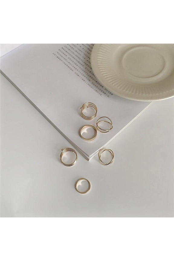 Women's Ins Simple Geometric Niche Joint Ring Set