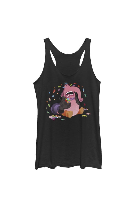 Women's Inside Out Bing Bong Cry Candy  Racerback Tank Top Black Heather Large