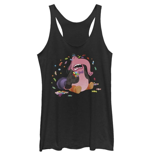 Women's Inside Out Bing Bong Cry Candy  Racerback Tank Top Black Heather Small