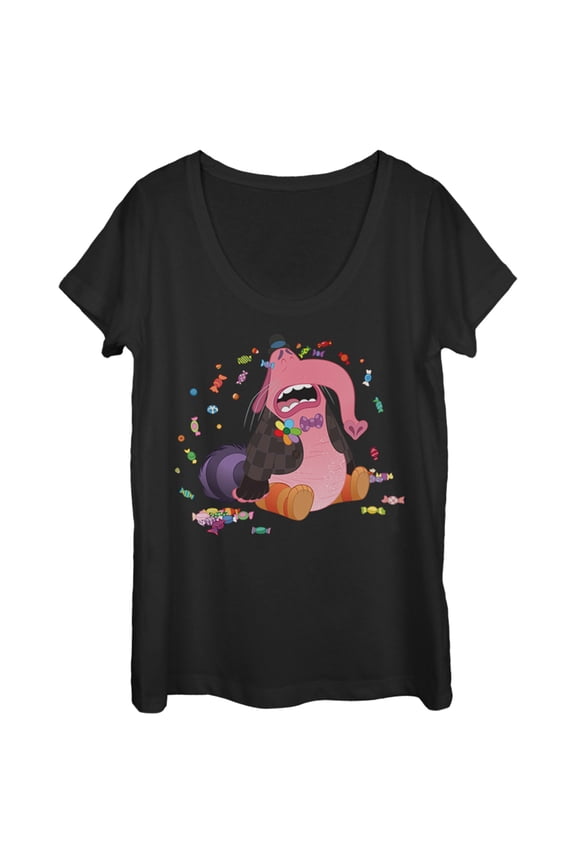Women's Inside Out Bing Bong Cry Candy  Scoop Neck Black Large
