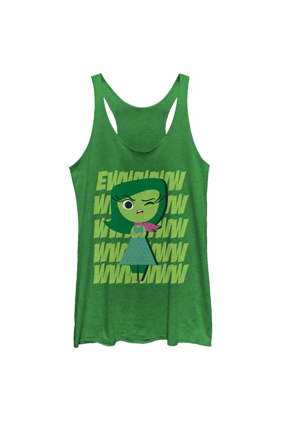 Women's Inside Out Disgust Ew Racerback Tank Top Envy Green Small