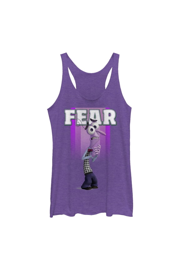 Women's Inside Out Fear Portrait Racerback Tank Top Purple Heather Large