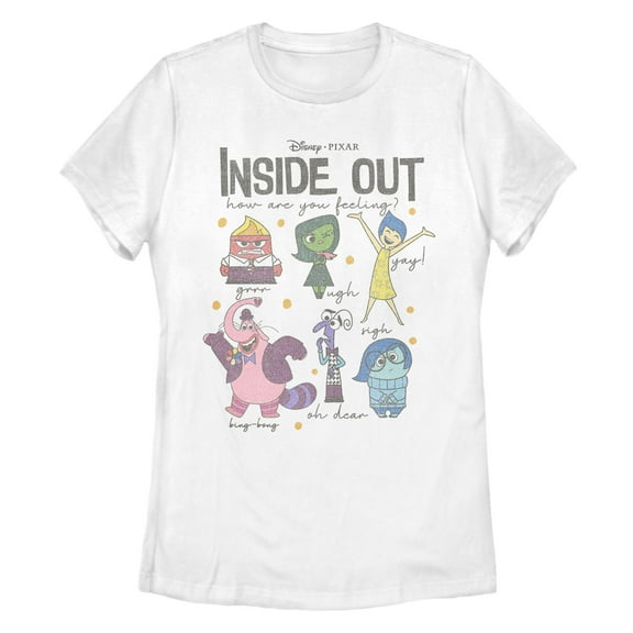 Women's Inside Out How Are You Feeling Exclamations Distressed  Graphic T-Shirt