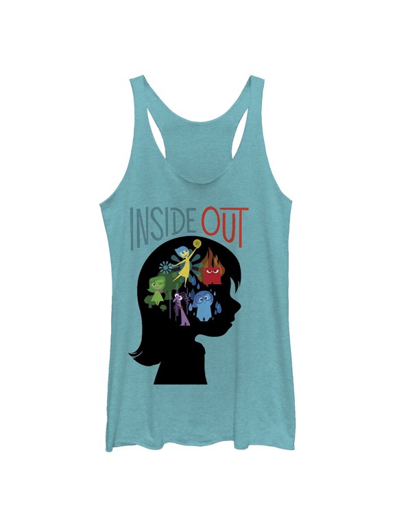 Women's Inside Out Riley Head Emotions Silhouette Racerback Tank Top