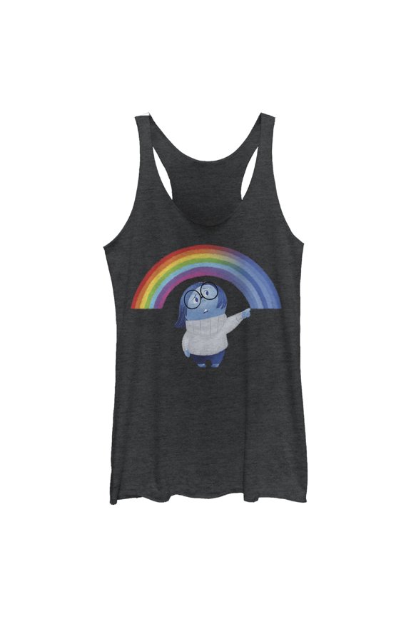 Women's Inside Out Sadness Rainbow  Racerback Tank Top