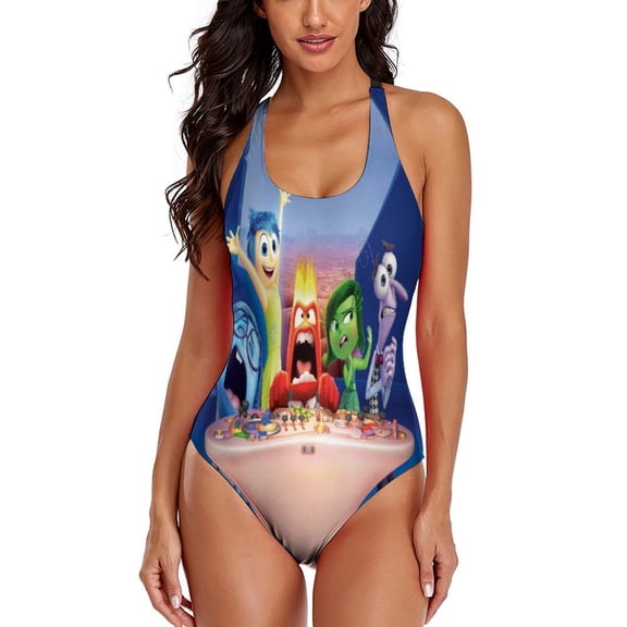 Women's Inside O-u Swimsuit One Piece Bathing Suit Tummy Control Sports Beach Swimwear