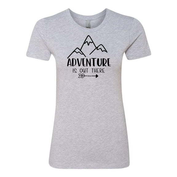 Women's Inspirational Adventure is Out There Boyfriend Fitted Tee-Heather Grey-Small