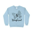 thumbnail image 1 of Women's Inspirational Butterfly Sweatshirt, Transformed Script Graphic, Floral Nature Print Pullover, Casual Comfy Top, 1 of 10