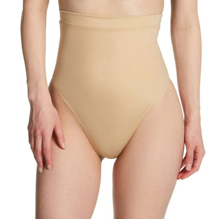Women's InstantFigure WP019T Shapewear Hi-Waist Full Front Coverage Thong  (Nude XS)
