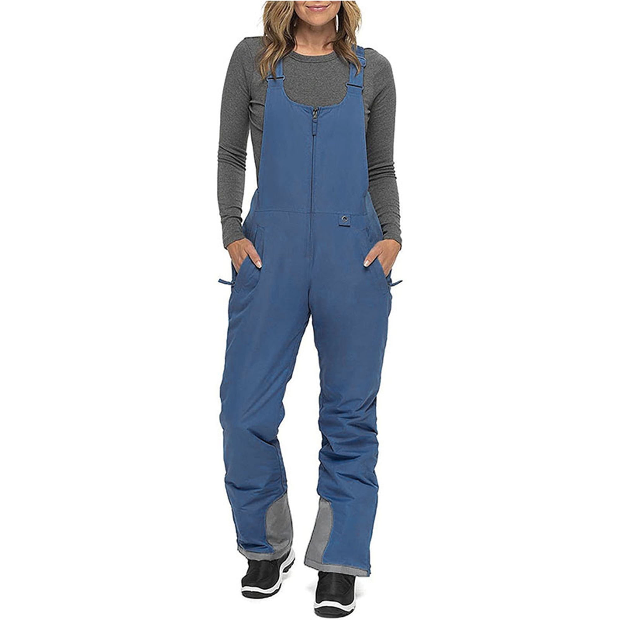Women‘s Insulated Bib Overalls Winter Ski OnePiece Pants Adjustable