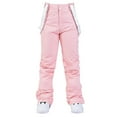 thumbnail image 1 of Women's Insulated Bib Overalls, Winter Warm Waterproof Snow Pants, Solid Color, One-Piece Detachable Suspenders Trousers, 1 of 4
