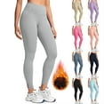 thumbnail image 1 of Women's Insulated Flare Leggings with Pockets High Waist Cold Weather Yoga Pants Cozy Winter Training Trousers, 1 of 9