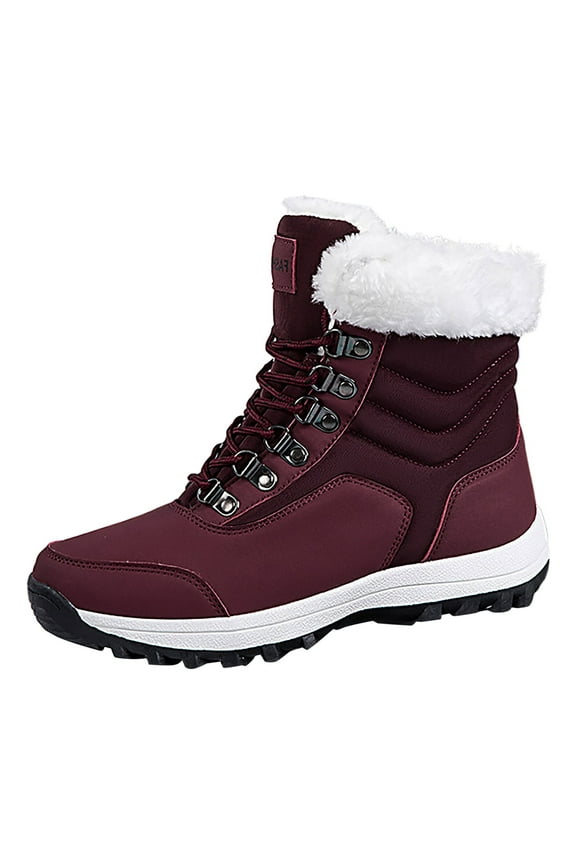 Women's Insulated Long Knee High Winter Boots Cold Weather Footwear with Traction Outsole for Extreme Conditions 7 Red