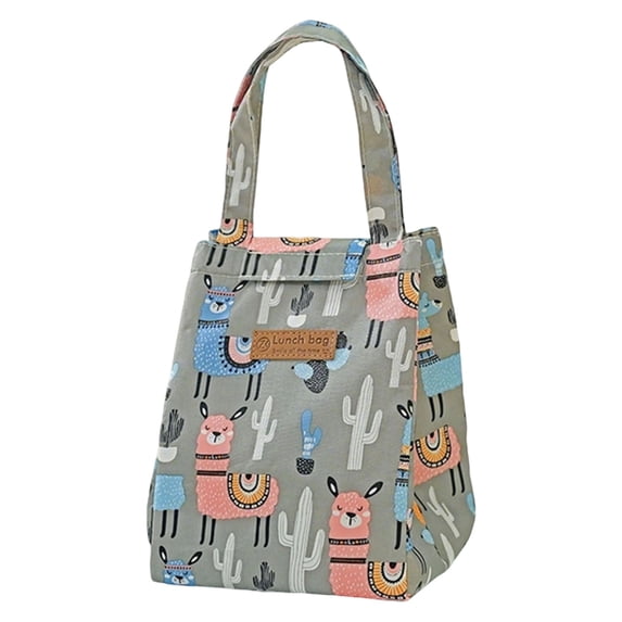 Women's Insulated Lunch Bag Reusable Floral Print Tote -Proof Thermal Bag 23x18x18 Cm Large Capacity Ideal for Work School and Picnics