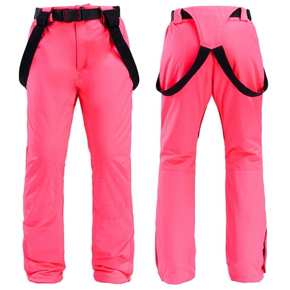 Women's Insulated Waterproof Ski Bib Overalls Snow Windproof Snowboarding Pants with Pockets