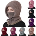 thumbnail image 1 of Women's Insulated Winter Knitted Hat with Scarf Anti Cold Wind Protection for Cycling, 1 of 7