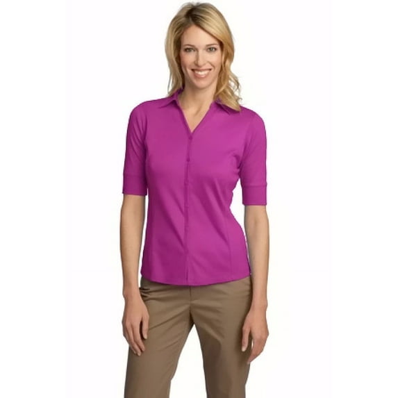 Women's Interlock Button Front Polo Shirt - Port Authority