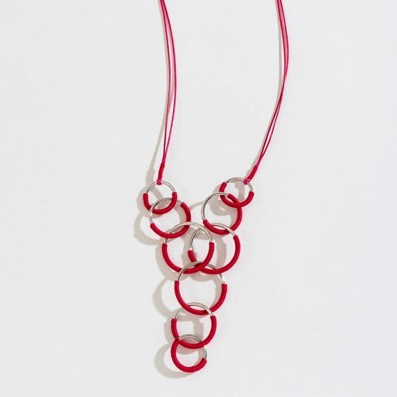 Women's Interlocking Fabric-Wrapped Circles 32" Y-Necklace By Howard's