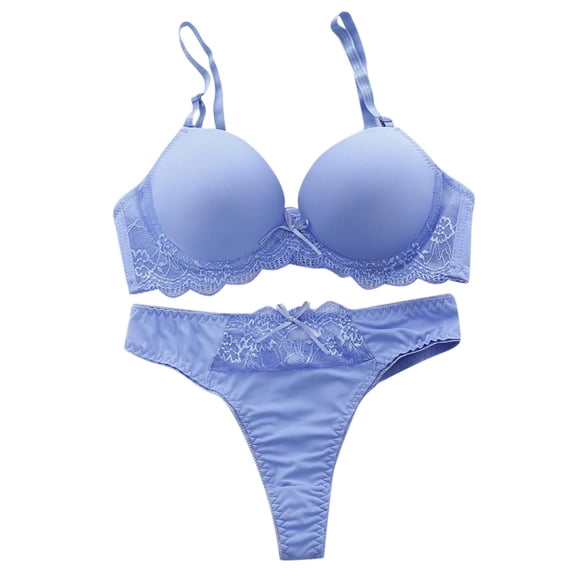 Women's Intimates Nightwear Set - Lace Bra Robe Matching Ensemble,Blue Women's Intimates