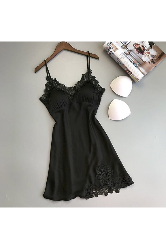 Women's Intimates Women Lace Pad Lingerie Nightwear Underwear Robe Babydoll Sleepwear Dress,Black Women's Intimates 3XL
