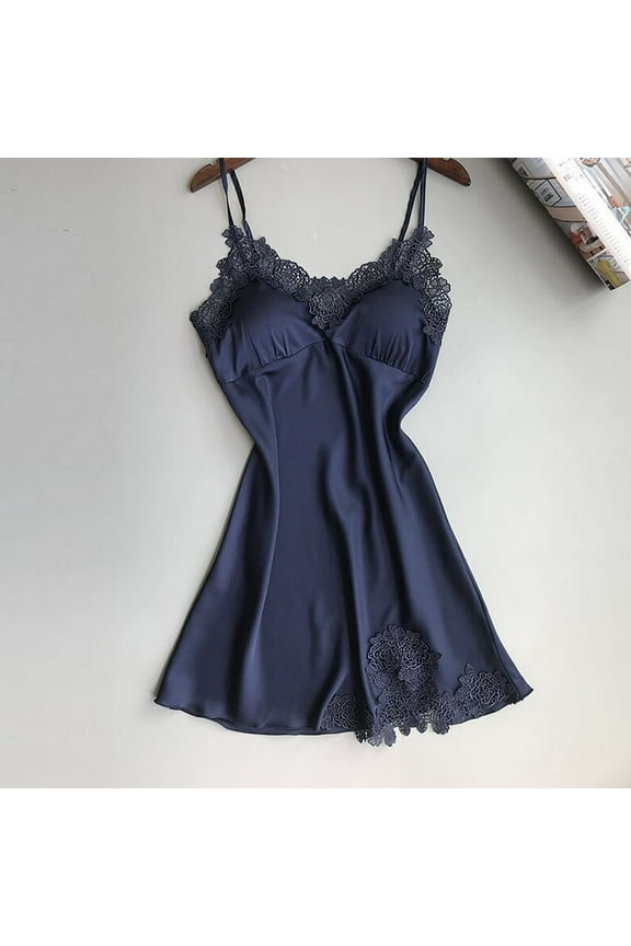 Women's Intimates Women Lace Pad Lingerie Nightwear Underwear Robe Babydoll Sleepwear Dress,Blue Women's Intimates L
